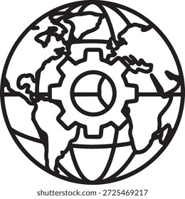 Globale Einstellgeräteintegration einzeln auf weißem Hintergrund