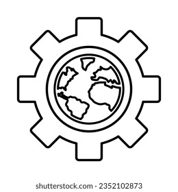 Global Setting Icon In Outline Style