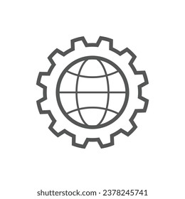Global setting icon. Perfect use for print media, web, stock images, commercial use or any kind of design project. Editable Stroke. EPS 10