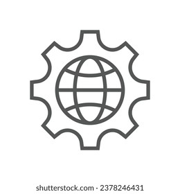 Global setting icon. Perfect use for print media, web, stock images, commercial use or any kind of design project. Editable Stroke. EPS 10