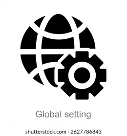 Design de conceito de ícone de vetor de configuração global
