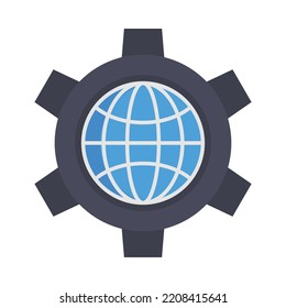 Global Setting Vector Icon which is suitable for commercial work and easily modify or edit it

