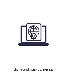 Global settings icon on white
