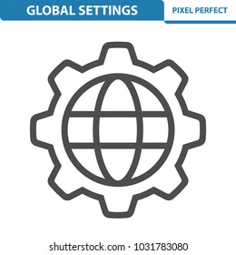 Global Settings Icon. Professional, pixel perfect icons optimized for both large and small resolutions. EPS 8 format. 12x size for preview.