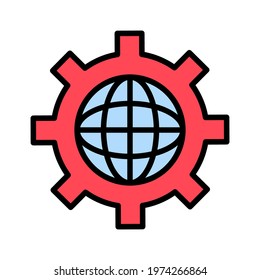 Global, settings, internet icon vector image. Can also be used for seo and web. Suitable for use on web apps, mobile apps and print media.