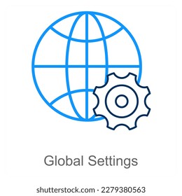 Global Settings and setting icon concept