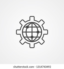 Global settings vector icon sign symbol