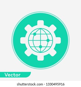 Global settings vector icon sign symbol