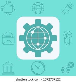 Global settings vector icon sign symbol