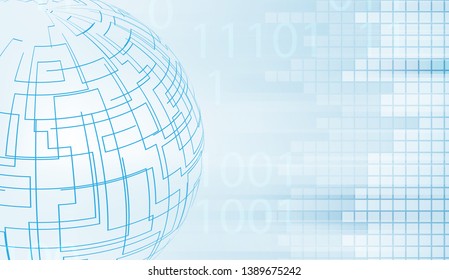 Global shape lines with small squares and faded digits