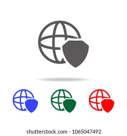 Global Shield icon. Elements of cyber security multi colored icons. Premium quality graphic design icon. Simple icon for websites, web design, mobile app, info graphics on white background