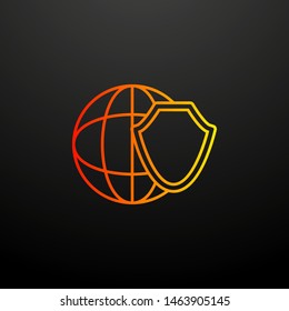 Global shield nolan icon. Elements of virus antivirus set. Simple icon for websites, web design, mobile app, info graphics