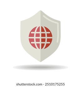 Global shield vector icon. Security sign. Graph symbol for your web site design, logo, app, UI