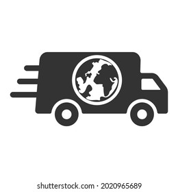 global shipping icon design vector