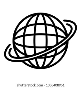 Global shipping icon. Outline global shipping vector icon for web design isolated on white background