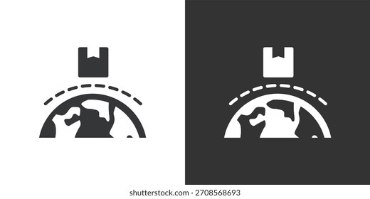 Global Shipping icon. Solid glyph series icon