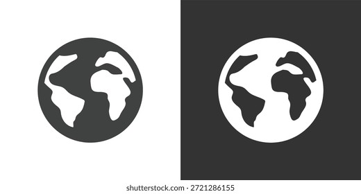 Icono de envío global. Icono de la serie de glifos sólidos