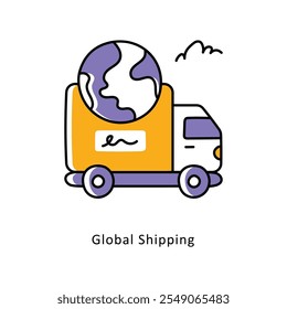 Global Shipping Vector Filled Outline icons style illustration. EPS 10 File