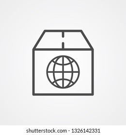 Global shipping vector icon sign symbol