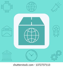 Global shipping vector icon sign symbol