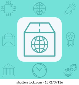 Global shipping vector icon sign symbol