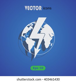 Global Shock vector icon. 