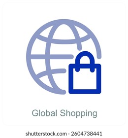 Global Shopping and globe icon concept