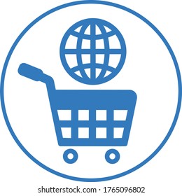 Global Shopping icon, international shipment vector