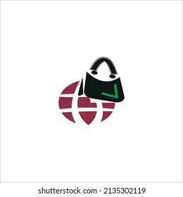 Icono de compras globales (ilustración vectorial)