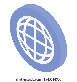 Global sign icon. Isometric of global sign vector icon for web design isolated on white background