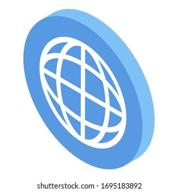 Global sign icon. Isometric of global sign vector icon for web design isolated on white background