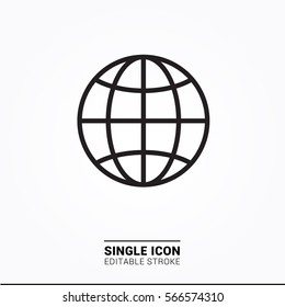 Global Single Icon line black white color graphic design