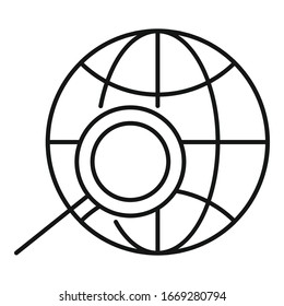 Global smm icon. Outline global smm vector icon for web design isolated on white background
