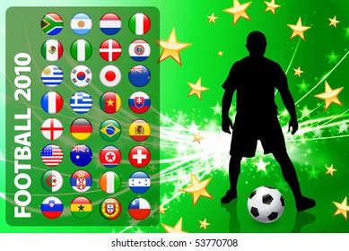 Global Soccer Event on Abstract Light Background Original Illustration