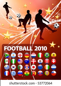 Evento de futebol global sobre fundo de luz abstrata Ilustração original