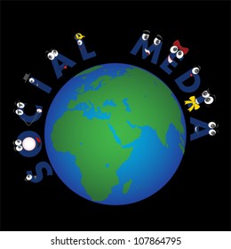 Global Social Media characters, vector