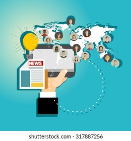 Global social network abstract scheme.