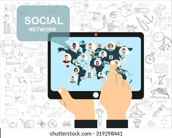 Global social network abstract scheme.