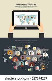 Global social network abstract scheme.