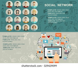 Global social network abstract scheme.