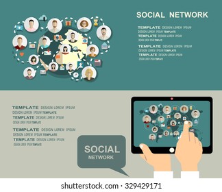 Global social network abstract scheme.