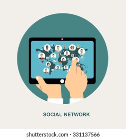 Global social network abstract scheme.