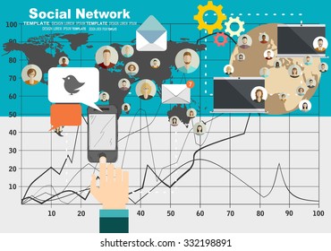 Global social network abstract scheme.
