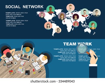 Global social network abstract scheme. Business analysis and planning, consulting, team work. Concepts web banner and printed materials.
