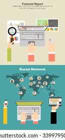 Global social network abstract scheme. Business analysis and planning, consulting, team work. Concepts web banner and printed materials.