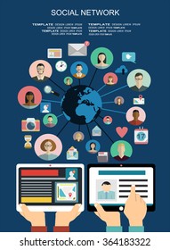 Global social network abstract scheme.