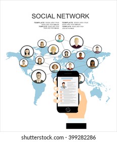 Global social network abstract scheme.