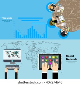 Global social network abstract scheme. Business analysis and planning, consulting, team work. Concepts web banner and printed materials.