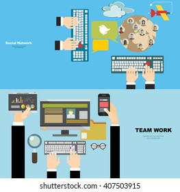 Global social network abstract scheme. Business analysis and planning, consulting, team work. Concepts web banner and printed materials.