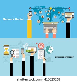 Global social network abstract scheme. Business analysis and planning, consulting, team work. Concepts web banner and printed materials.